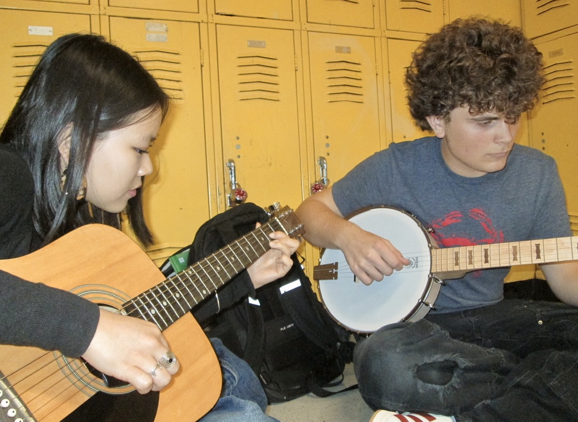 Charlie Waterman and a friend playing music